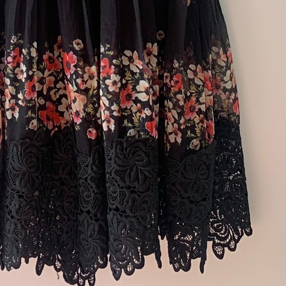 Women's Silk Black Cut-out Mini Dress - Picture 4 of 4